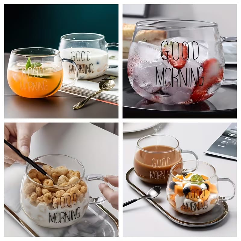 Transparent Good Morning Glass Mug