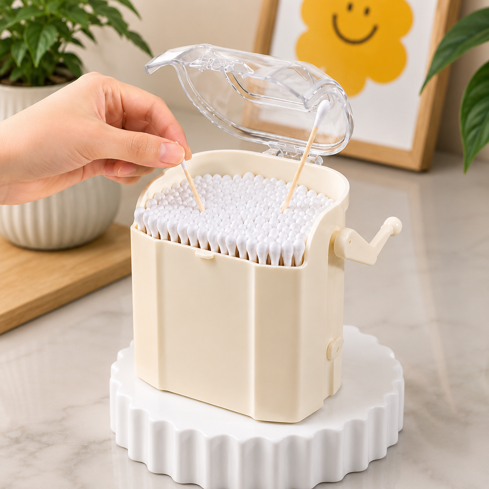Cotton Swab Dispenser, Cotton Bud Storage Organizer