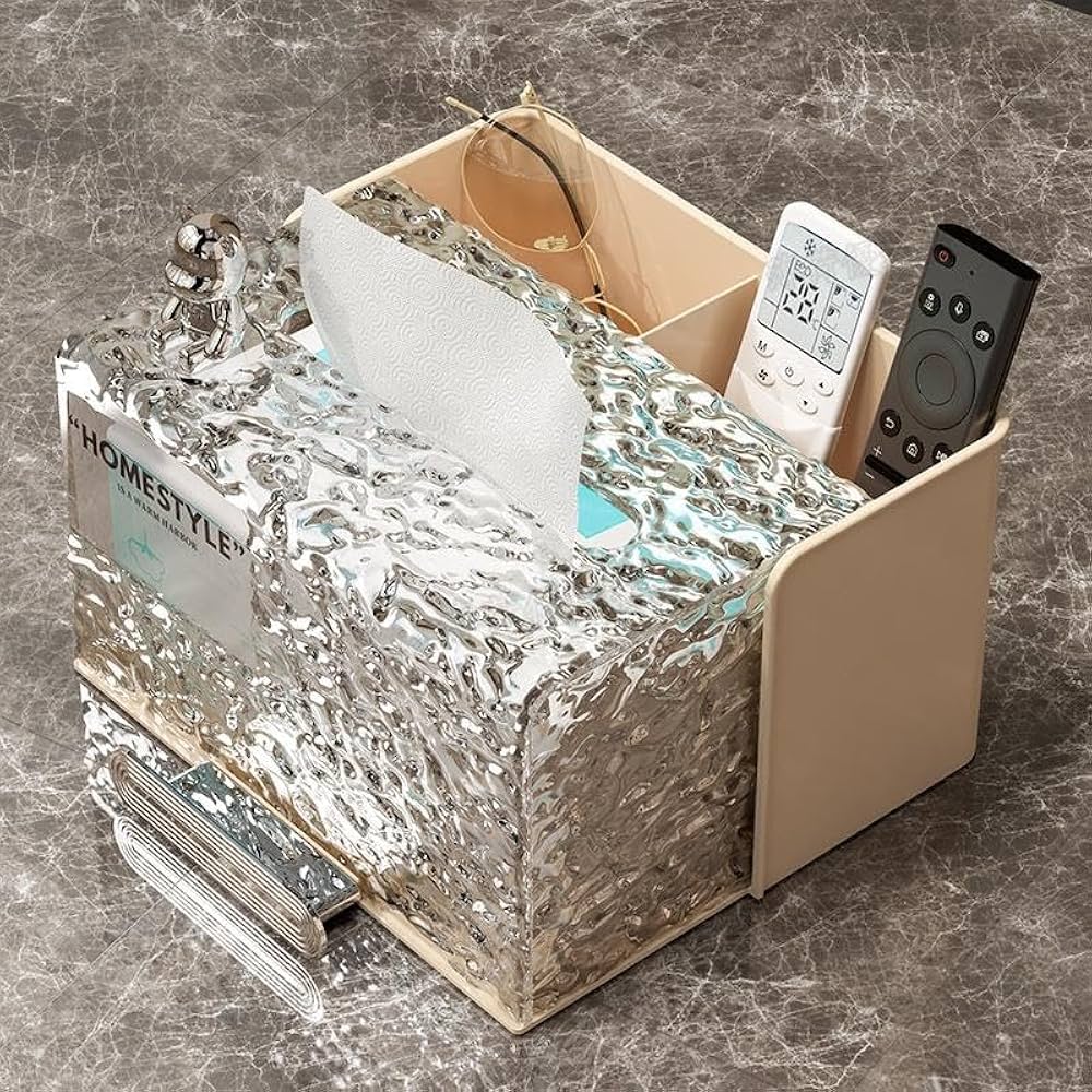 Acrylic Water Texture Tissue Box