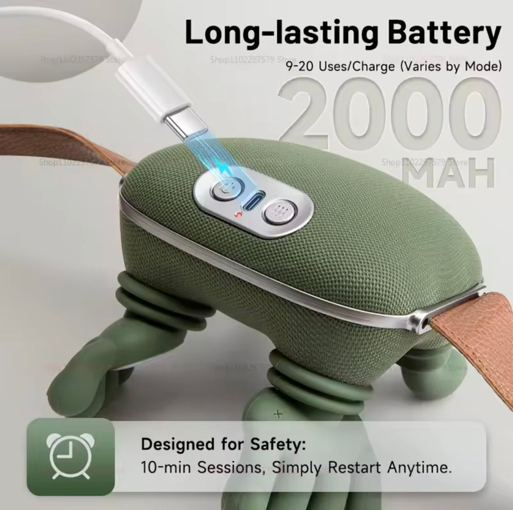 Portable Wireless Neck & Back Massager with Heat – Electric Kneading Pain Relief