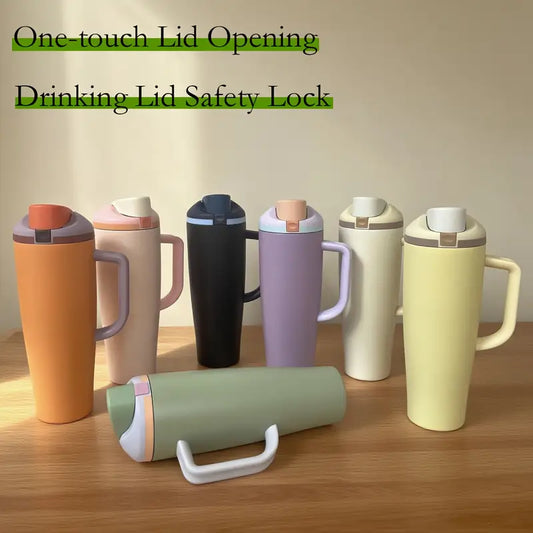 Vacuum Insulated Tumbler with Handle Double-Wall Thermal Cup 40oz/1200ml