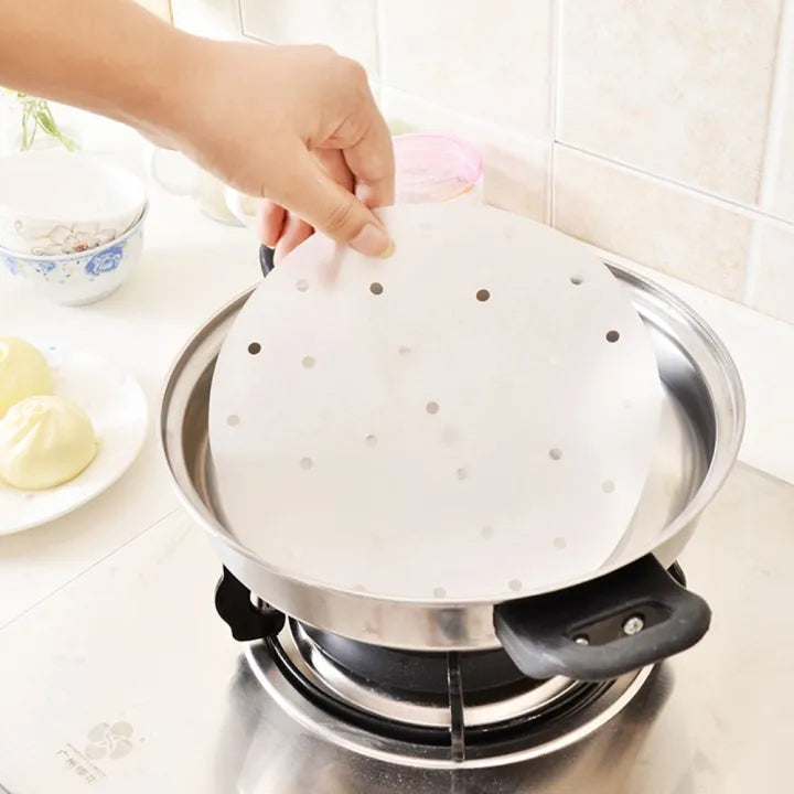 Silicone Disposable Oil Paper Non-stick Perforated Paper Air Fryer (50Pcs)