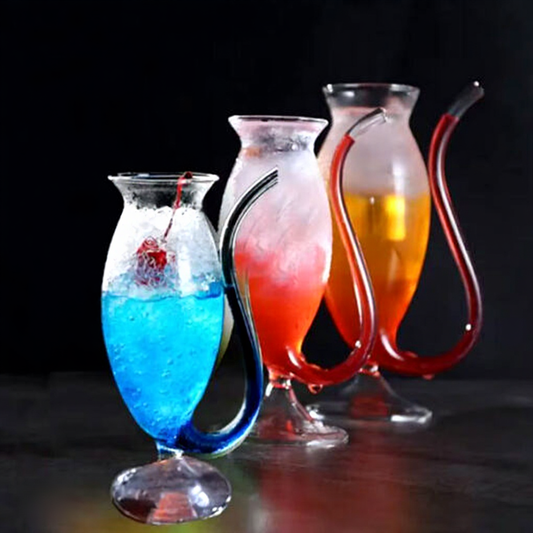 Creative Vampire Glass Cocktail Glass With Nordic Straws And Molecule Cocktail Glass