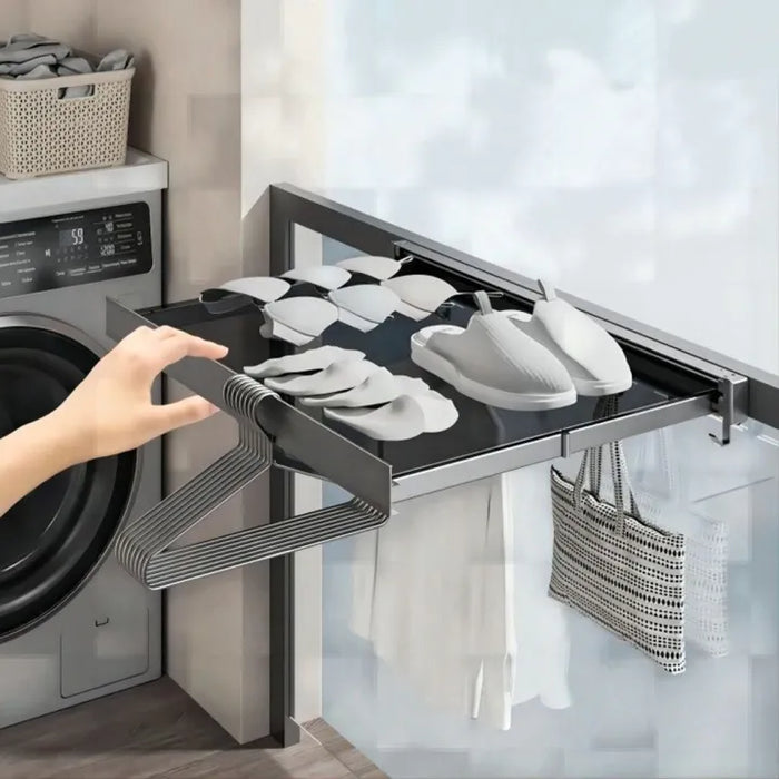 Retractable Aluminium Alloy Foldable Mesh Laundry Dryer with Hooks