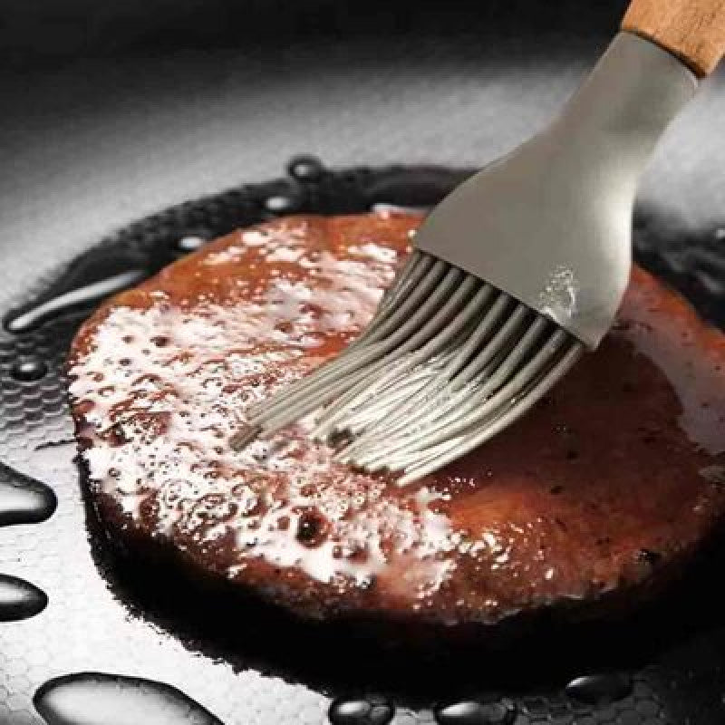 Silicone Kitchen Brush Wooden Handle