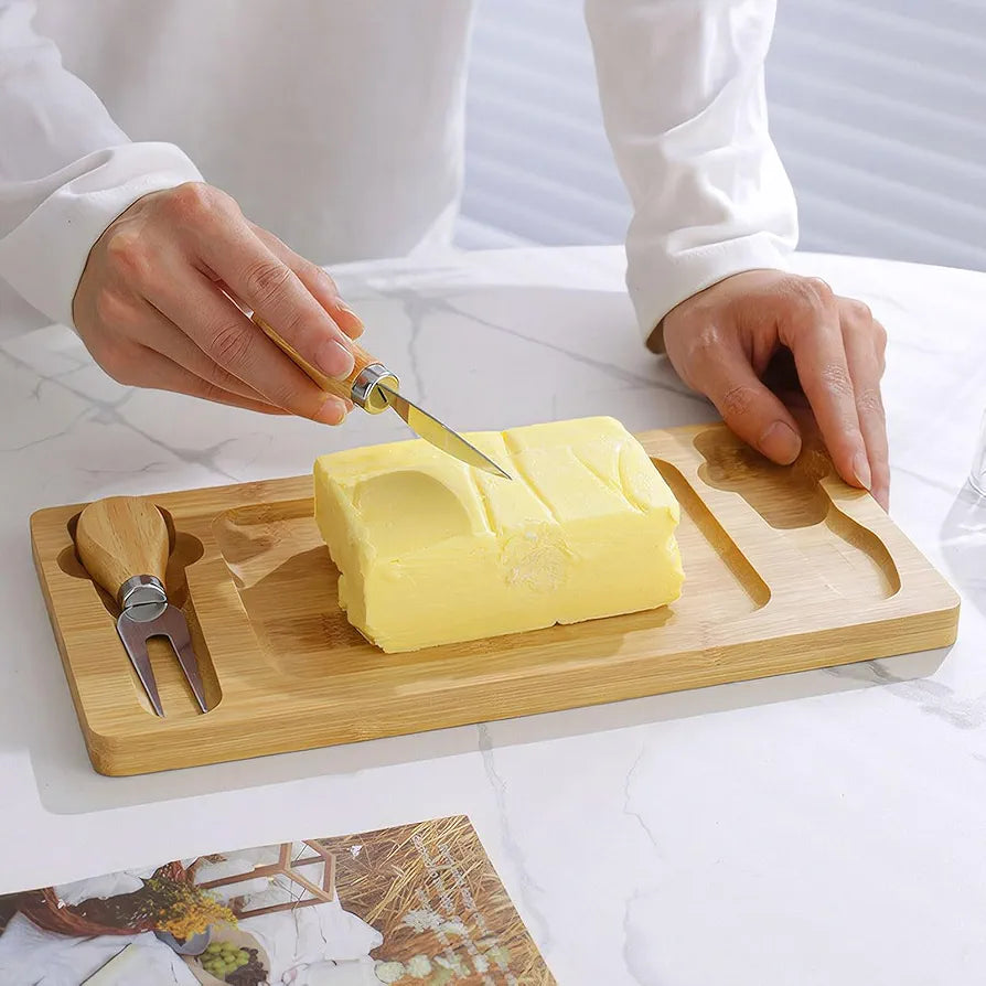 Glass Butter Keeper Box with Serving Set