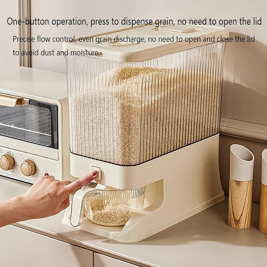 Rice Storage Container With Measuring Cup