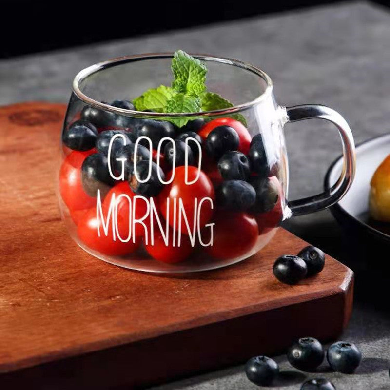 Transparent Good Morning Glass Mug