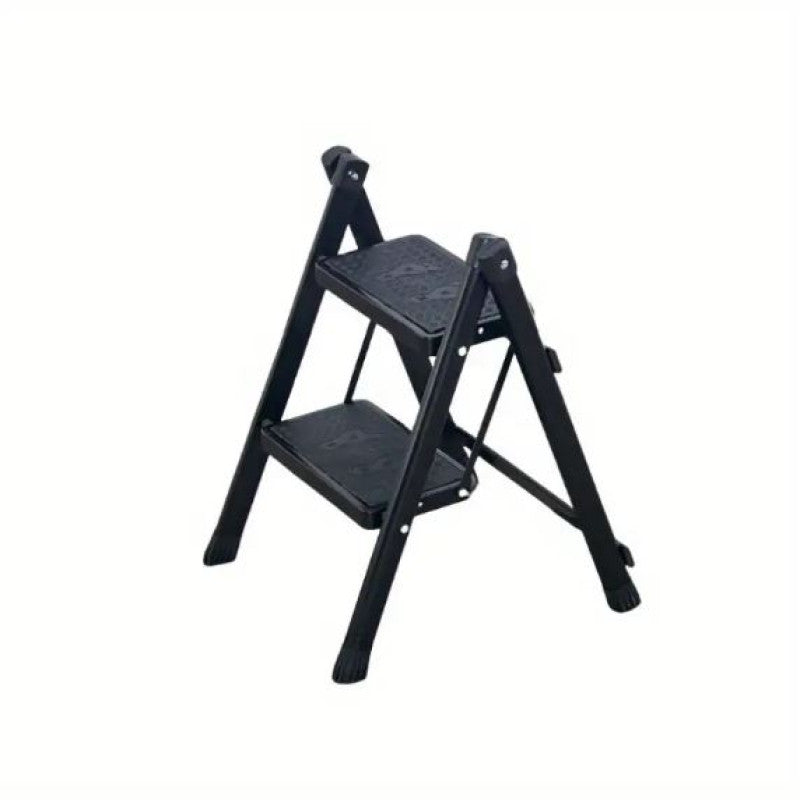 2-Step Folding Ladder Ergonomic, Non-Slip Pedal Steps, Portable Steel Ladder for Home, Kitchen, Office