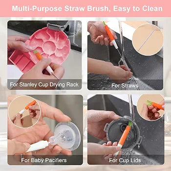 2In1 Silicone Tumbler Drying Rack with Lid and Straw Holder