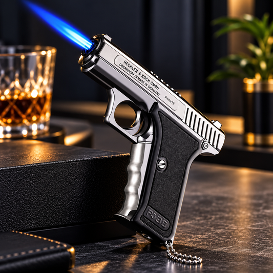 Refill Mini Pistol Lighter Keychain