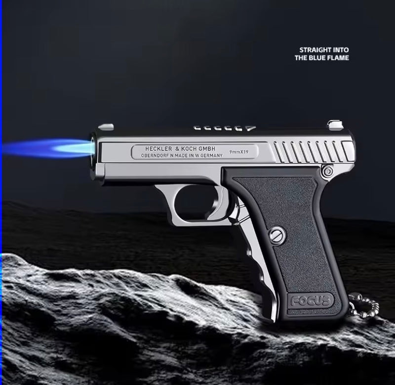 Refill Mini Pistol Lighter Keychain