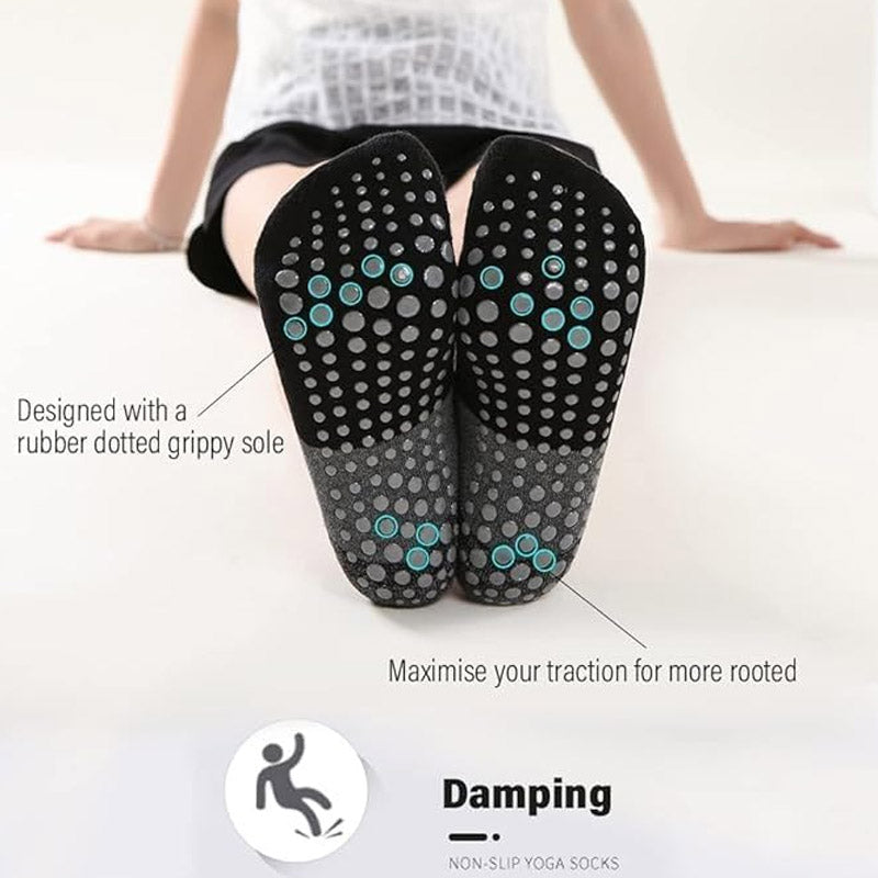 Women Anti-Slip Yoga Socks With Strip 1 Pair