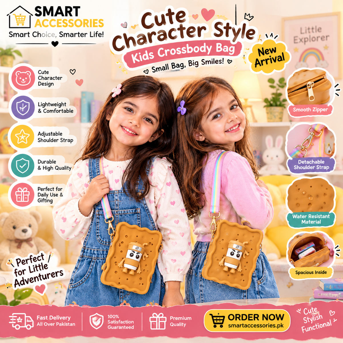 Silicone Cute Character Kids Crossbody Bag