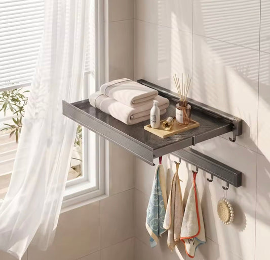 Retractable Aluminium Alloy Foldable Mesh Laundry Dryer with Hooks