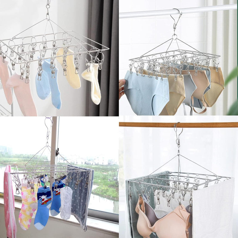 Metal Clothes Dryer With 40 Clips