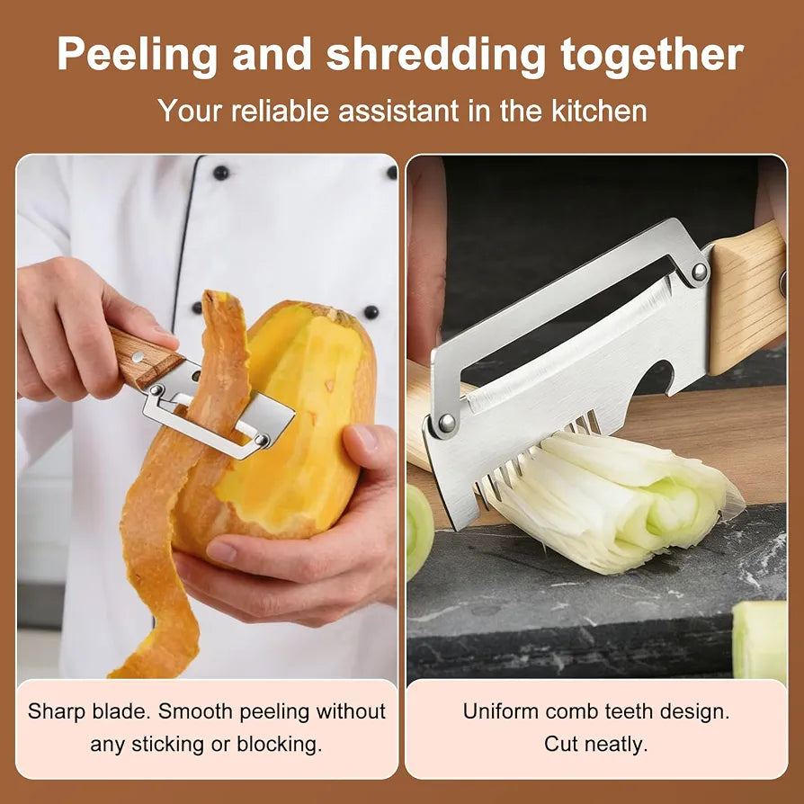 3-in-1 Kitchen Master Peeler – Vegetable Peeler, Slicer & Scallion Shredder