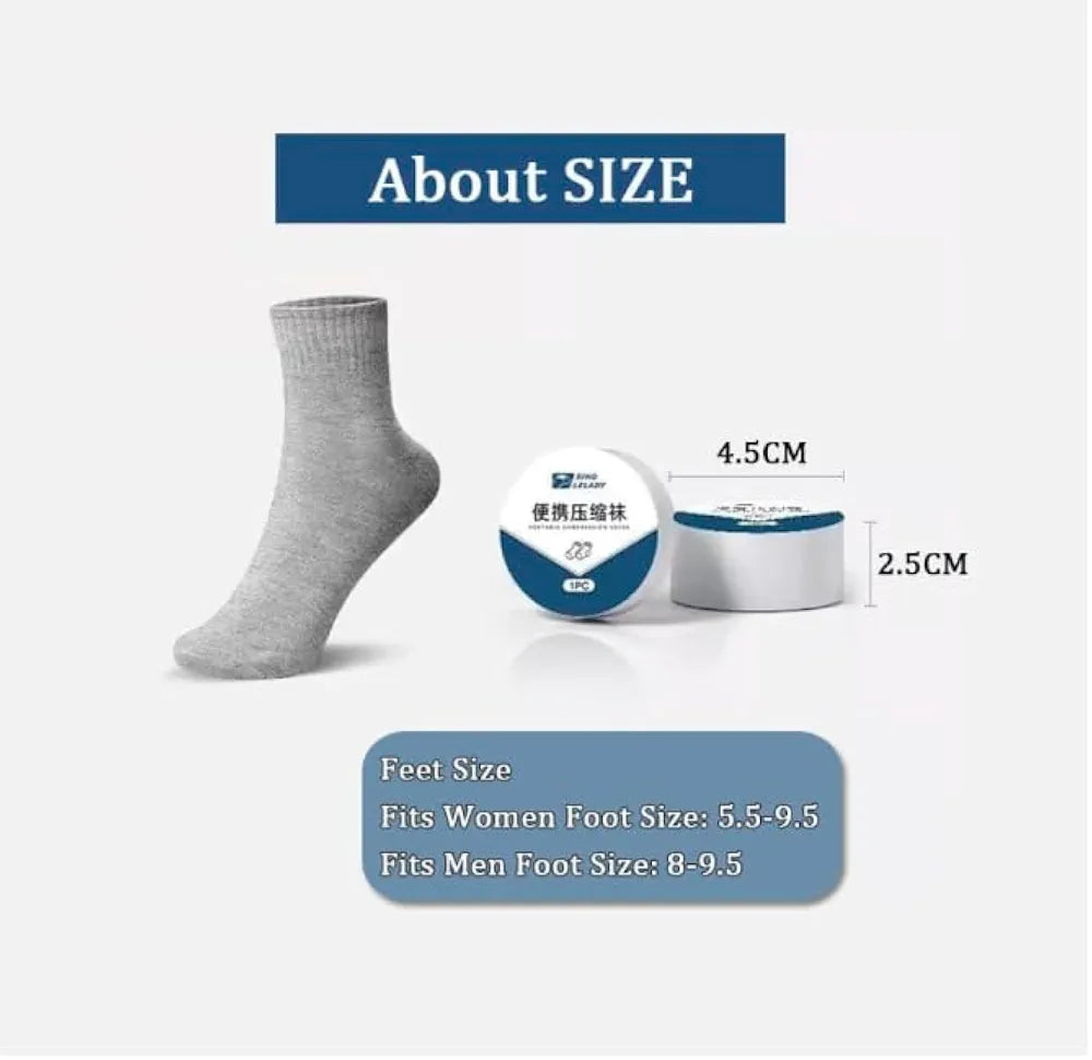Disposable Travel Socks – Breathable, Sweat-Absorbing & Portable | Black (2 Pairs)