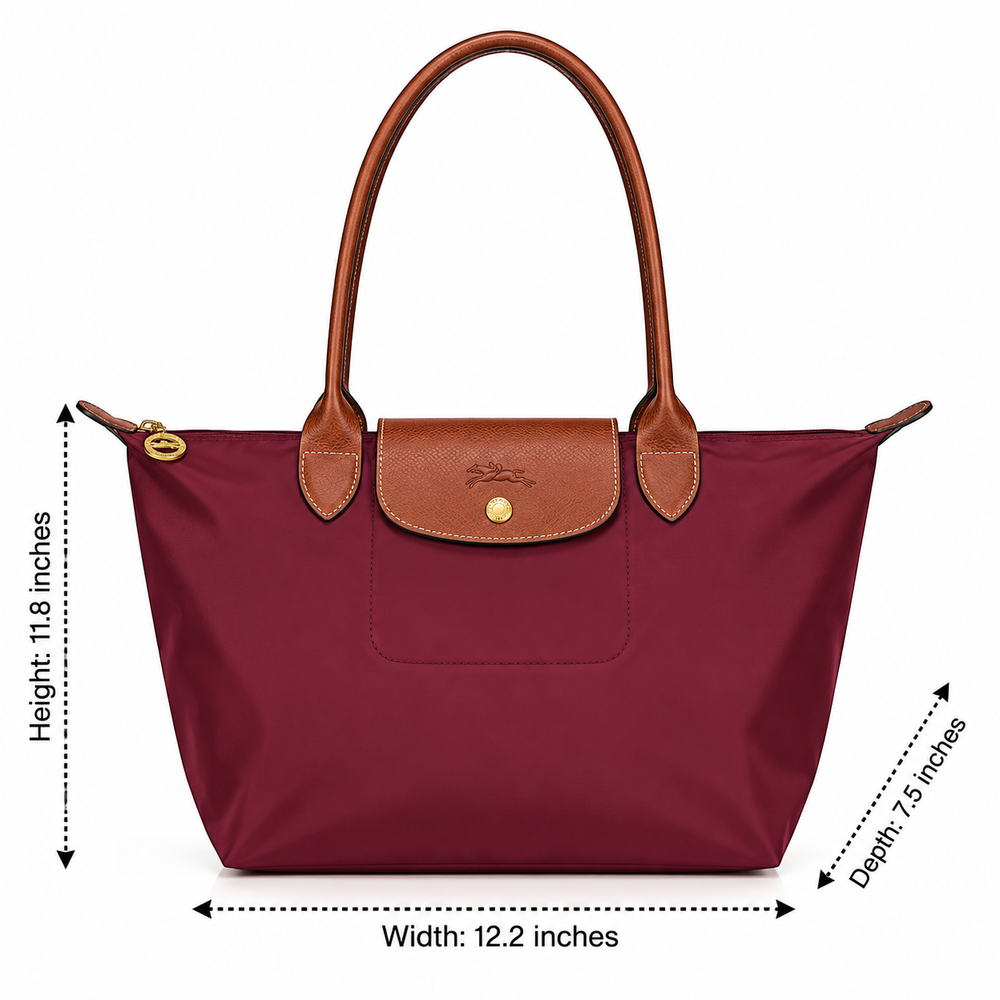 Nylon Tote Bag With Leather Handle, Light Weight Good Quality