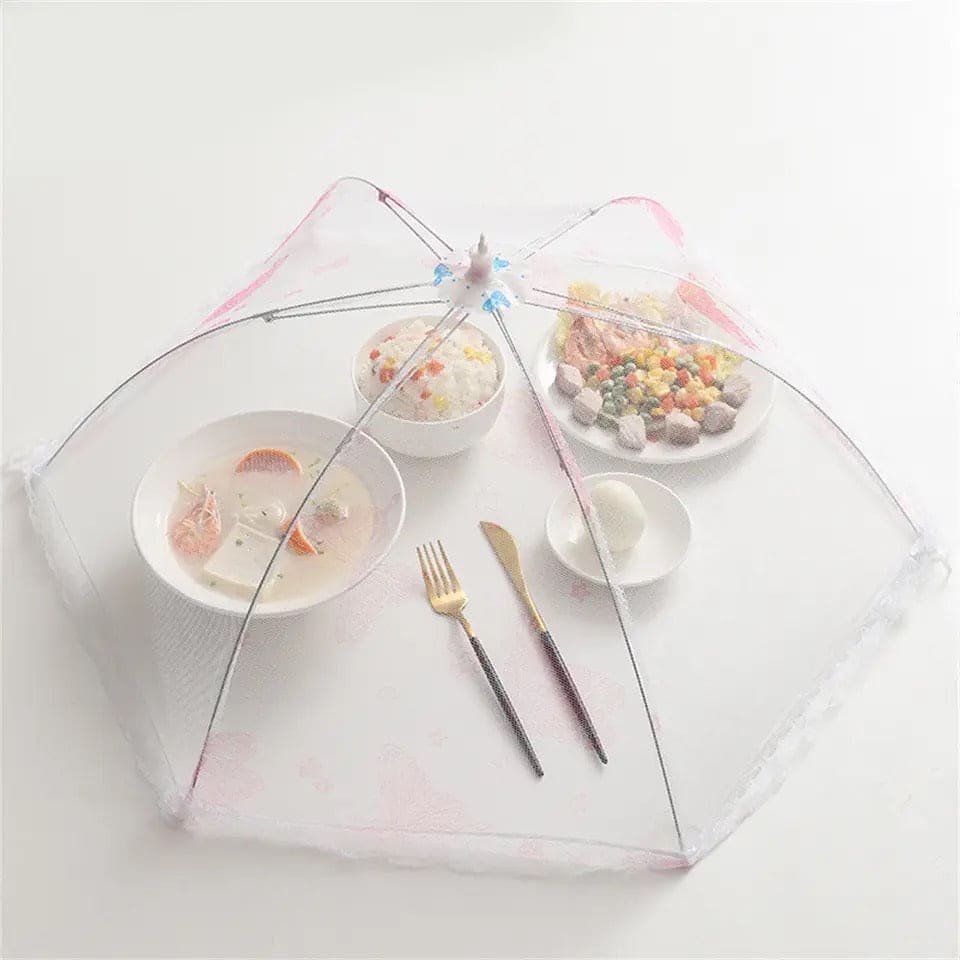 Foldable mesh meal protector cover for kitchen use