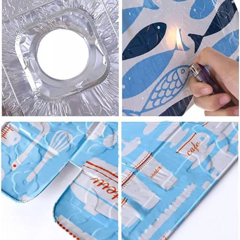 Aluminum Square Foil Gas Stove Liners, 2 Pieces