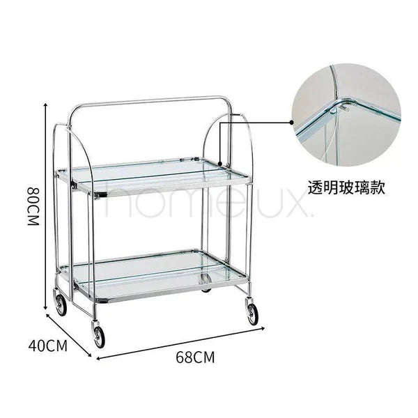 Modern Gold Folding Bar Cart Trolley