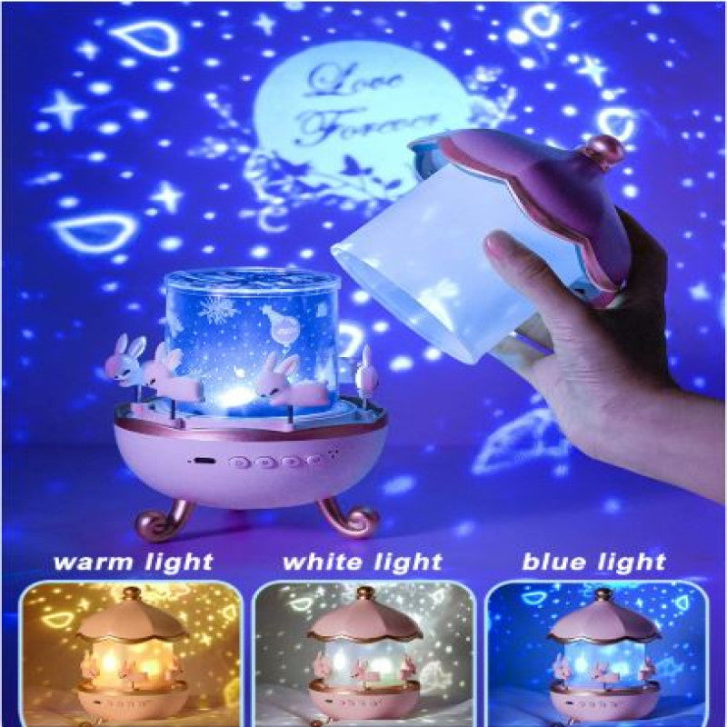 Bunny's Carousel 360° Rotatable Night Light Projector.
