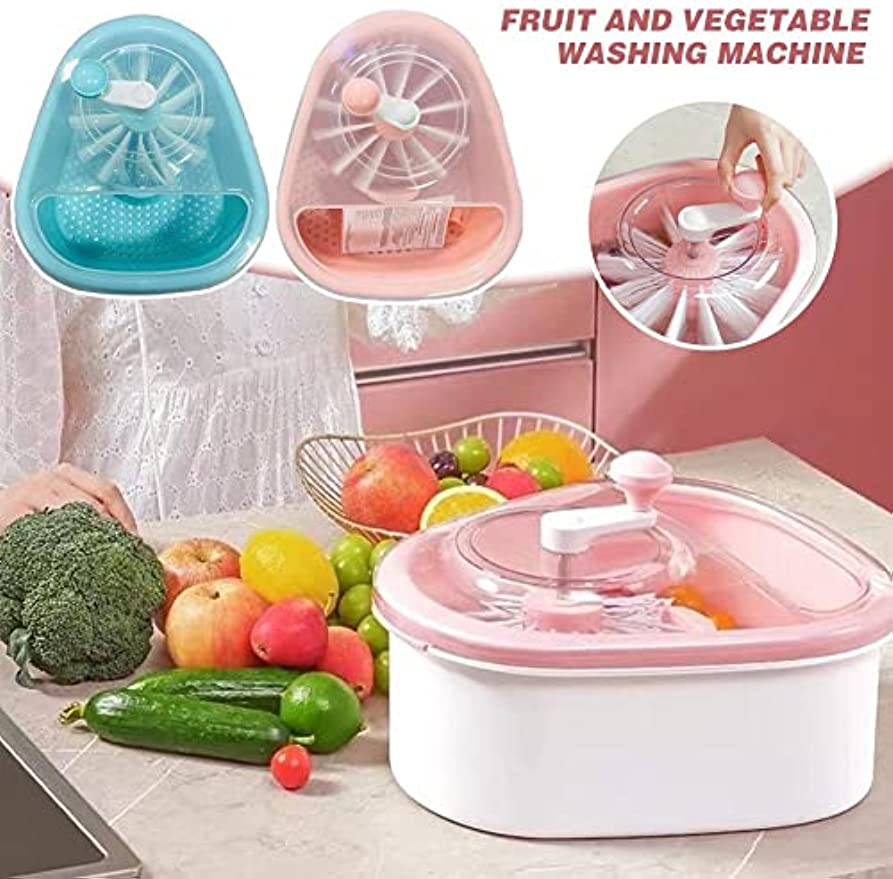 Fruit Cleaning Device Large Fruits Washing Spinner with Bowl Lid
