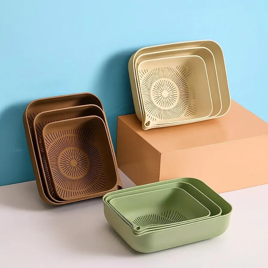3pcs Kitchen Drain Storage Basket