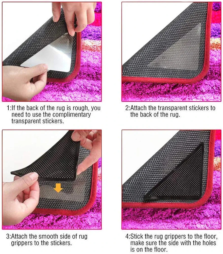 Rug Carpet Mat Grippers Non Slip Anti Skid Washable
