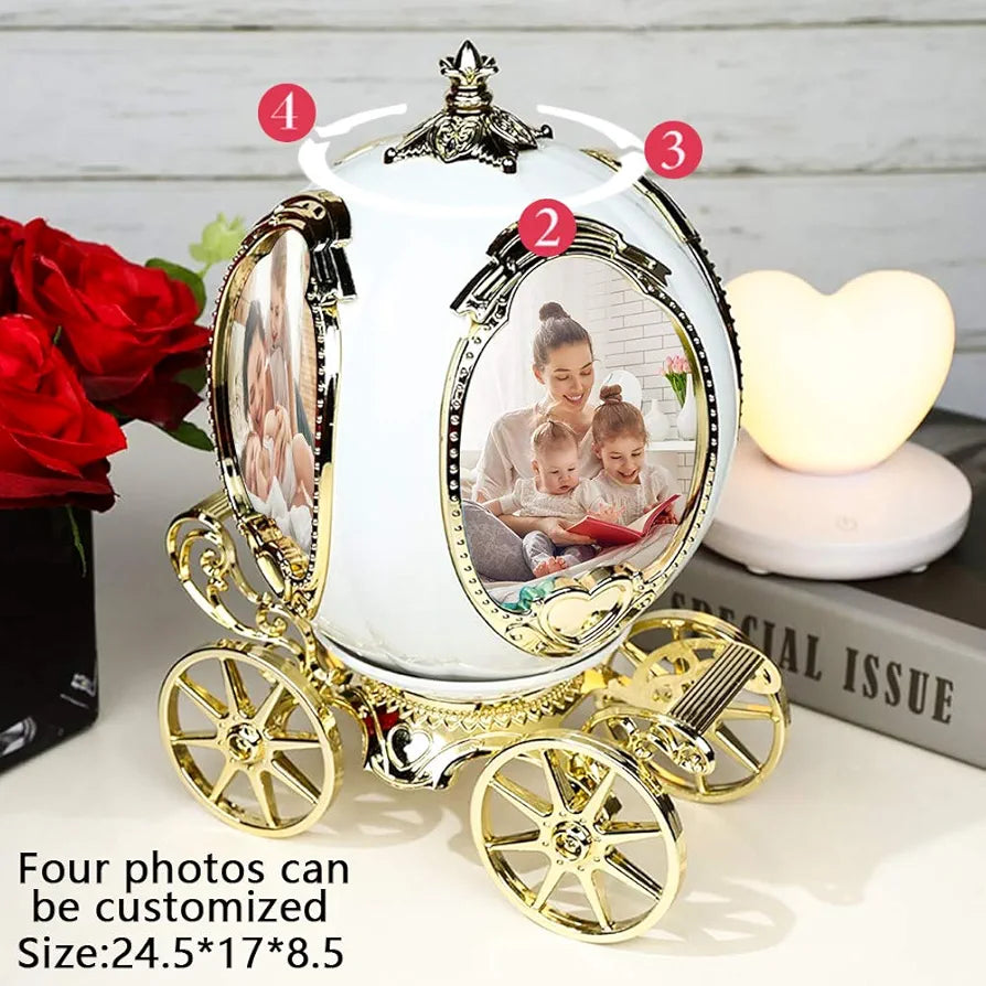 Rotating Decorative Photo Frame With Pumpkin Car Music Box