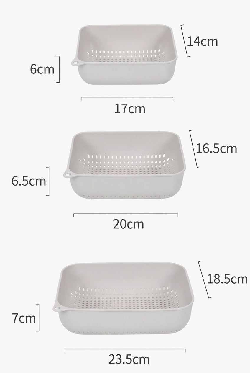 3pcs Kitchen Drain Storage Basket