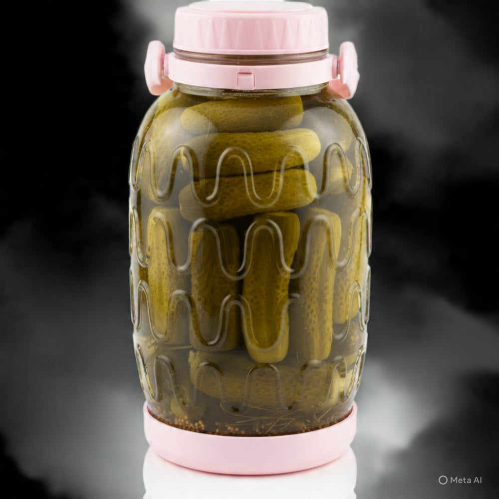 Ziba Sazan Kasnik Pickle Glass Jar Iran Made