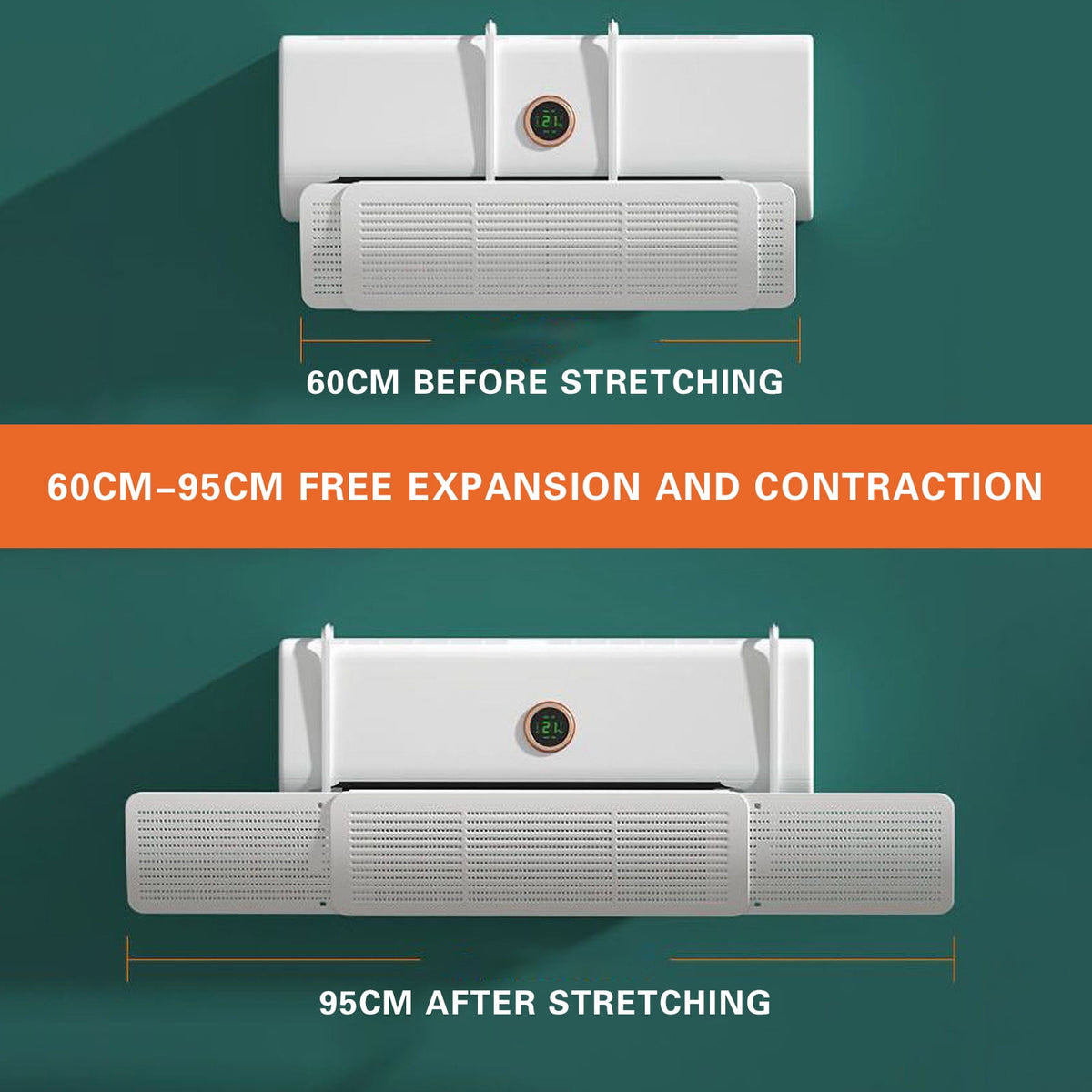 Split AC Air Deflector, universally Adjustable to Accommodate All AC sizes.