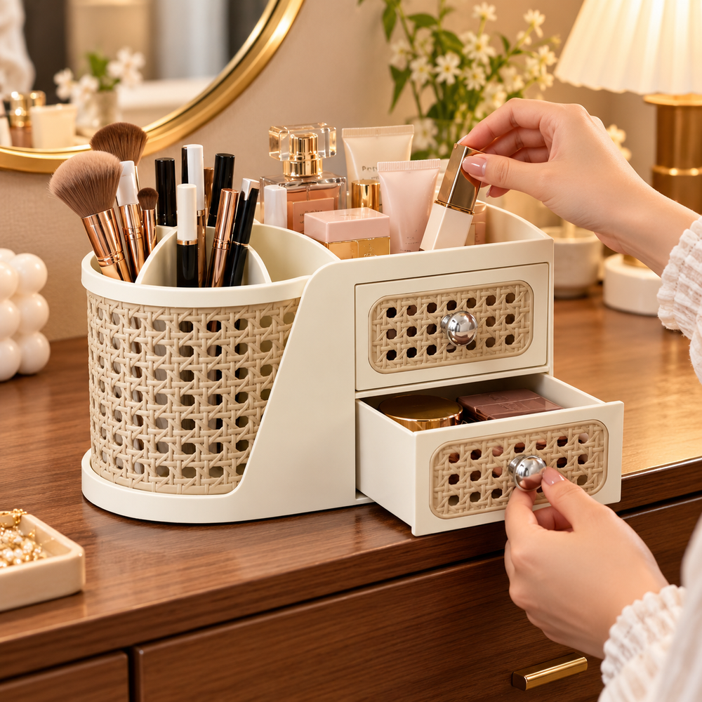 Large Capacity Makeup Organizer With Drawer