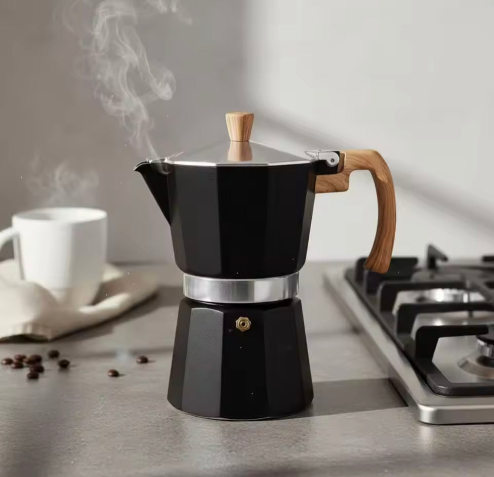 Manual Espresso Coffee Maker With Wooden Handle