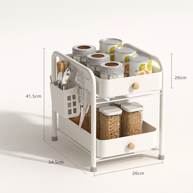 Luxurious Binca Two-Tier Kitchen Countertop Organizer Rack