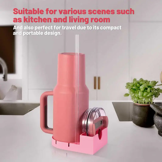 2In1 Silicone Tumbler Drying Rack with Lid and Straw Holder