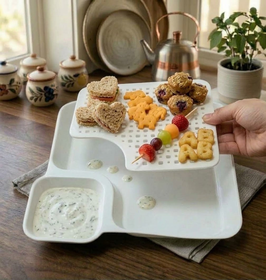 Snack And Dip Serving Platter Dish