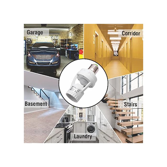 PIR Motion Sensor LED Bulb Holder , Auto On/Off Light Control Sensor