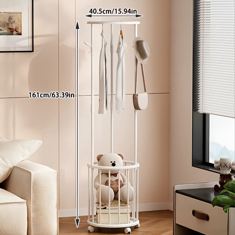 Multifunctional Clothes Storage Stand With Basket