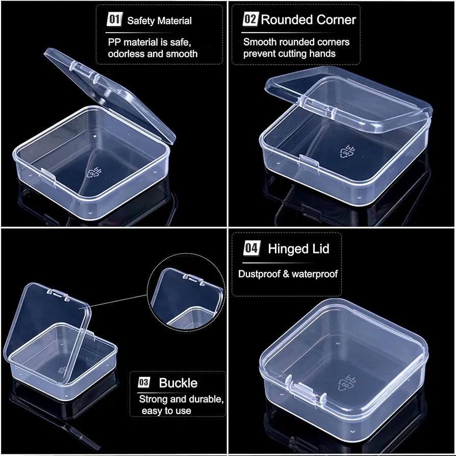 Large Capacity Jewelry Box with 24 Compartments – Clear Organizer with Mini Containers & Labels