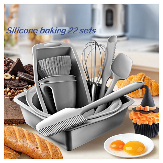 22-Piece Portable Non-Stick Silicone Baking Set