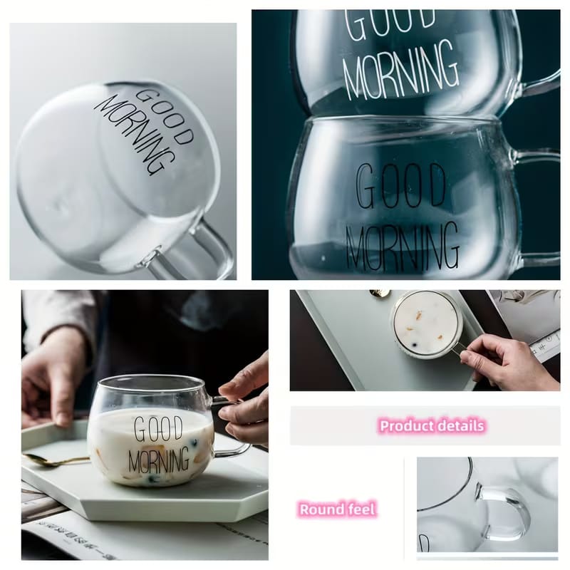 Transparent Good Morning Glass Mug
