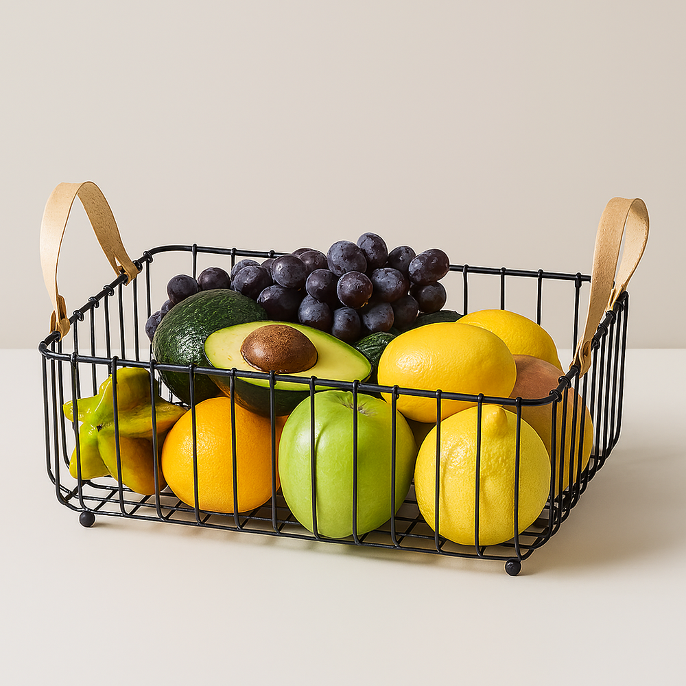Black Metal Wire Binca Fruit & Vegetables Basket