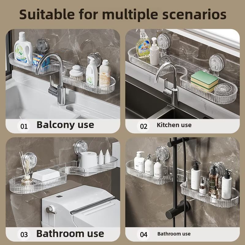 Wall Mounted No Drill Shelf Storage Organizer