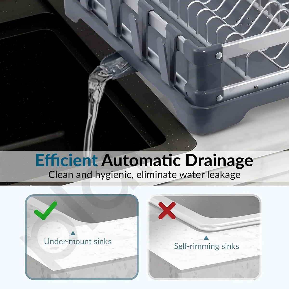 Aluminum 2-Tier Dish Drying Rack With a Drainboard