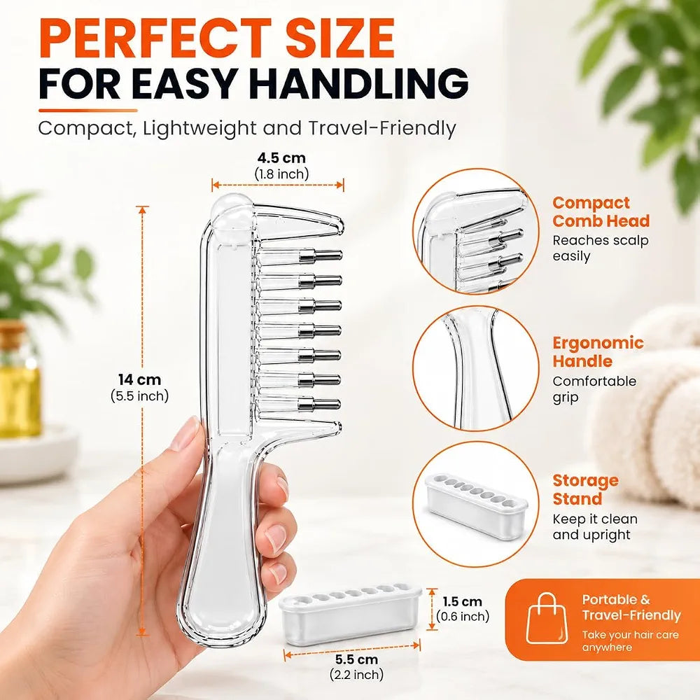 Hair Scalp Applicator & Massage Comb – Transparent, 15 cm