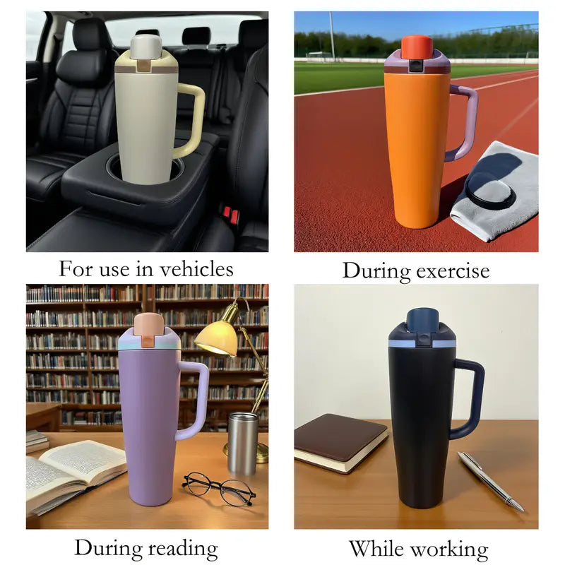 Vacuum Insulated Tumbler with Handle Double-Wall Thermal Cup 40oz/1200ml