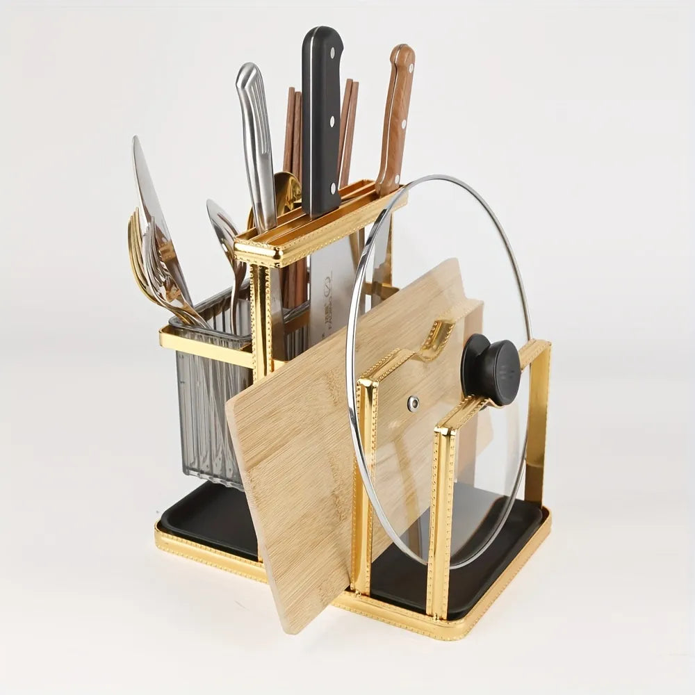 Stainless Steel Luxurious Knife and Chopsticks Rack
